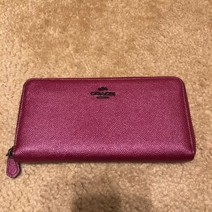 Metallic Pink Coach Wallet